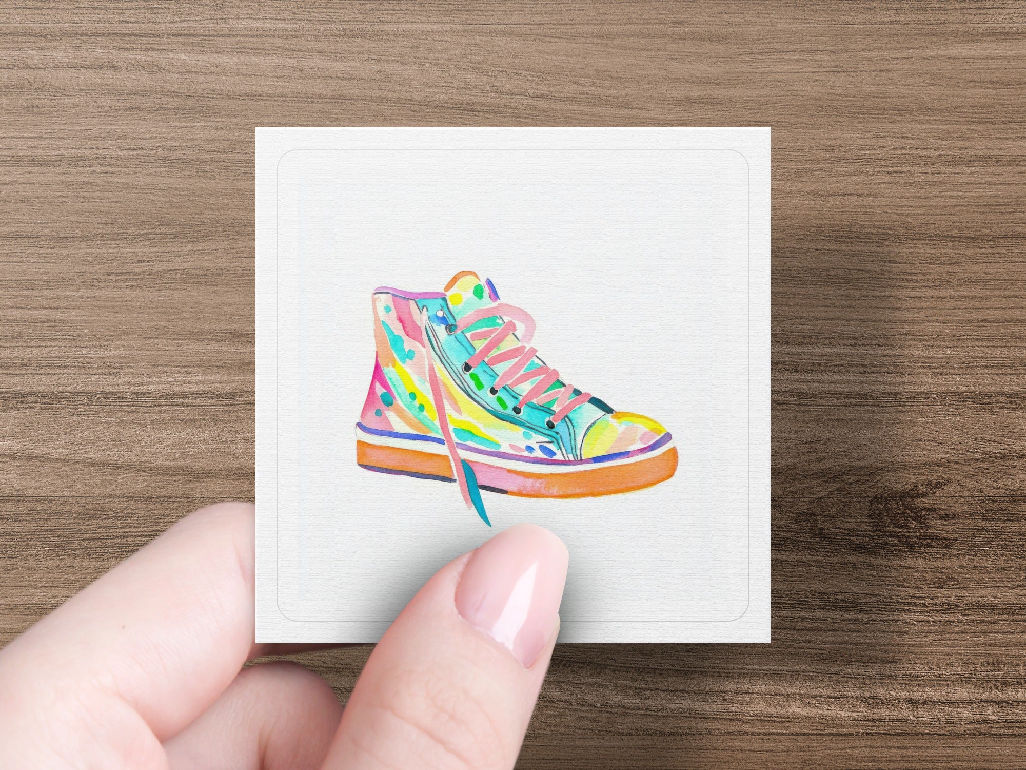 SVG Preppy Sneaker Clipart, Neon Pastel SVG, Trendy Shoe PNG, Vibrant Printable Sticker, Rainbow Aesthetic Art, Sublimation Design File