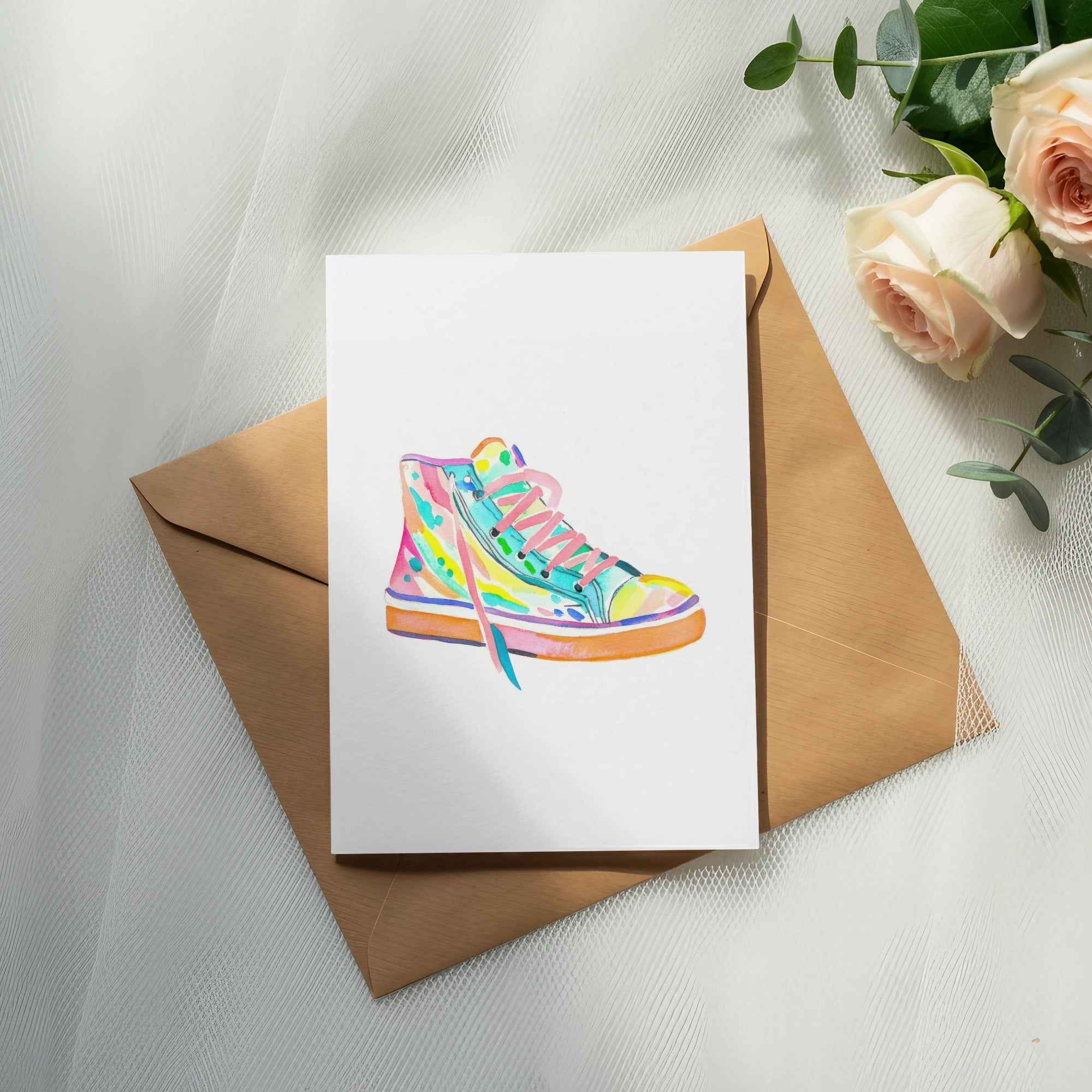 SVG Preppy Sneaker Clipart, Neon Pastel SVG, Trendy Shoe PNG, Vibrant Printable Sticker, Rainbow Aesthetic Art, Sublimation Design File