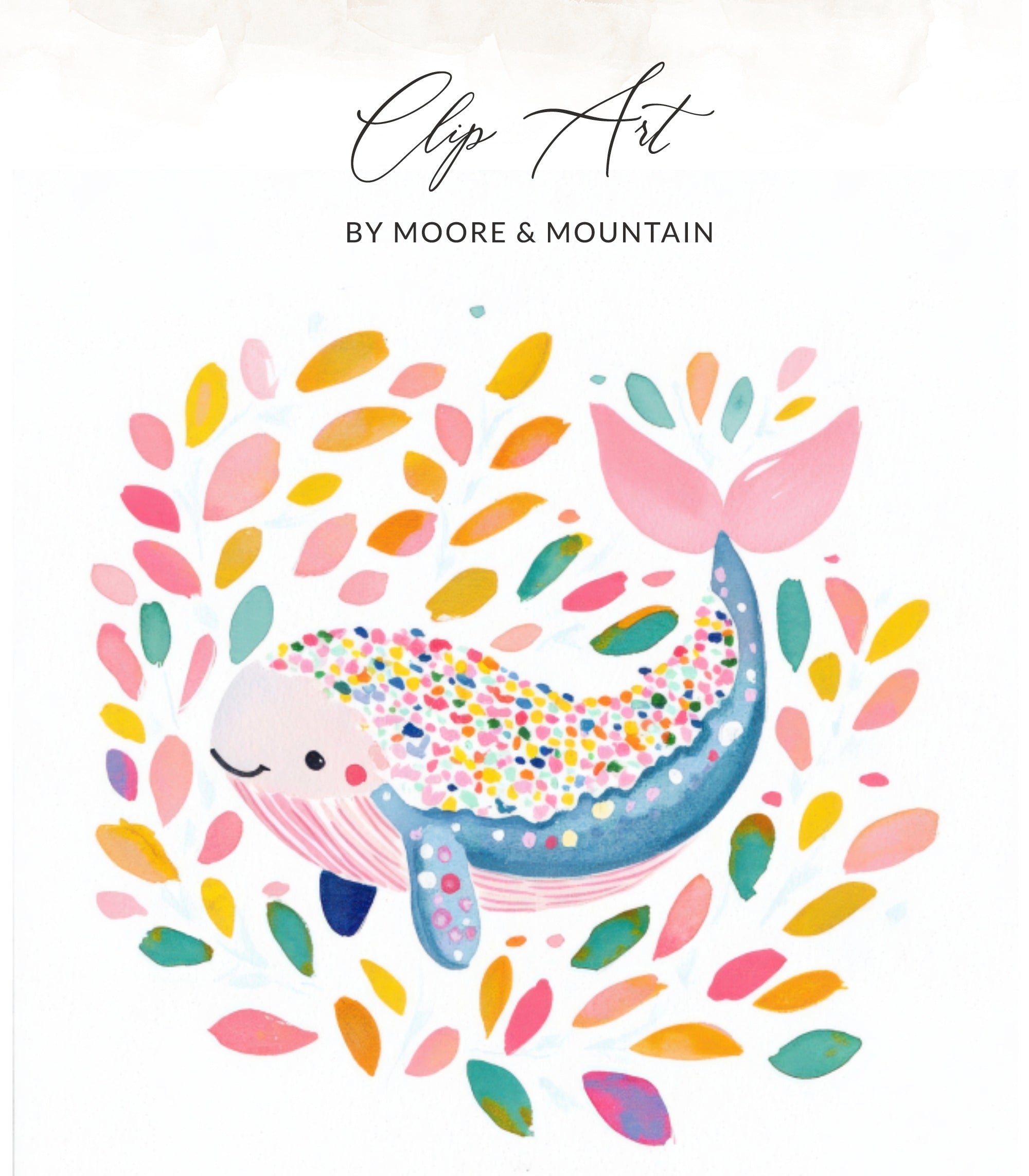 SVG Rainbow Whale Clipart PNG SVG, Kawaii Animal Digital Art, Cute Fantasy Illustration, Rainbow Pastel Artwork, Trendy Girly Design