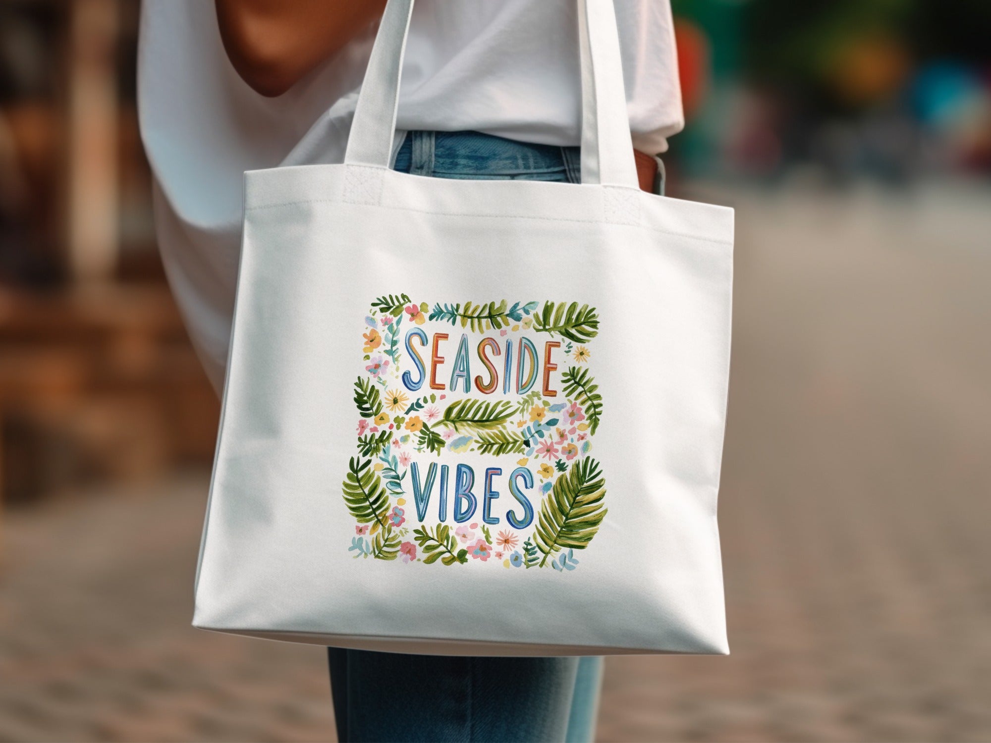 SVG Seaside Vibes Digital File, SVG Sublimation PNG, Preppy Clip Art, Tropical Summer Beach Design for Cricut, Vacation Shirt
