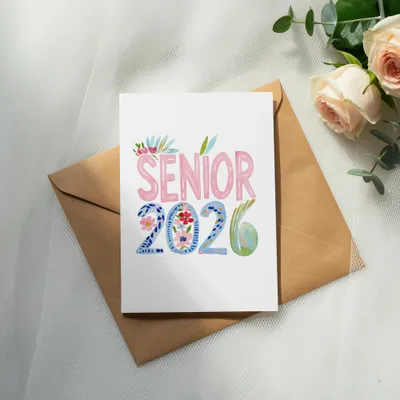 SVG Senior 2026 SVG, Preppy Clip Art, Floral Graduation Digital T-Shirt Design, Class of 2026 Graduate Shirt, Senior Year PNG