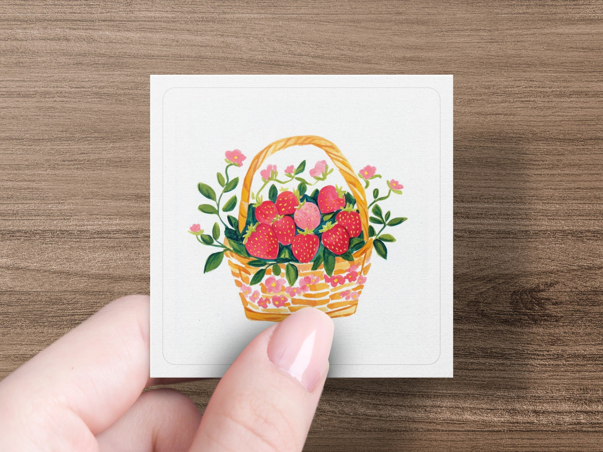 SVG Strawberry Basket Clipart PNG, Cute Floral SVG, Fruit Digital Art, Spring Illustration, Trendy Girly Design, Kawaii Food Graphic