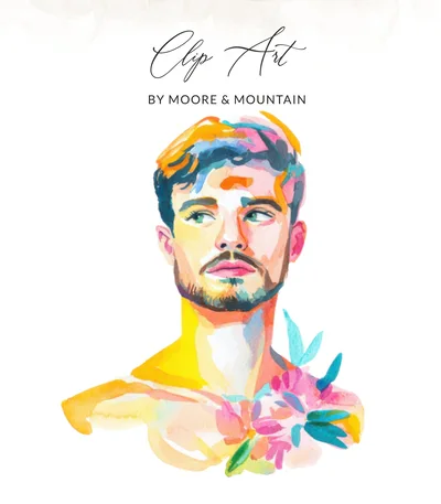 SVG Vibrant Abstract Man Portrait SVG, PNG, Digital Download Watercolor Male Art, Colorful Artistic Painting, Modern Aesthetic Decor, Expressive