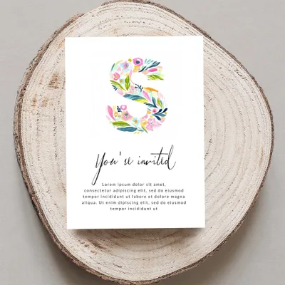 SVG Vibrant Watercolor Letter S Clipart, Preppy Tropical Floral Alphabet PNG, Digital Download, Commercial Use SVG, Hand Painted Art, Trendy