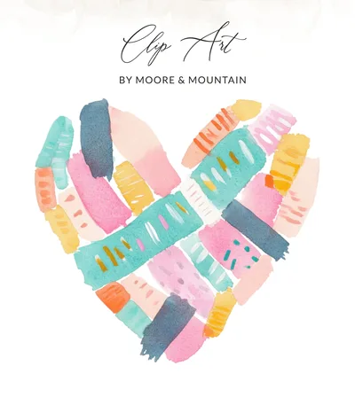 SVG Watercolor Abstract Heart Digital Print, Colorful Modern Love Art, Boho Nursery Decor Printable Wall Art Gift for Her