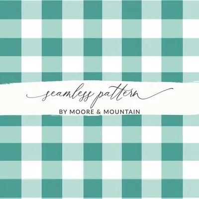 Teal Buffalo Check Seamless Pattern, Commercial Use, Gingham Digital Paper, High Resolution, Plaid Background, Sublimation Design, Digital