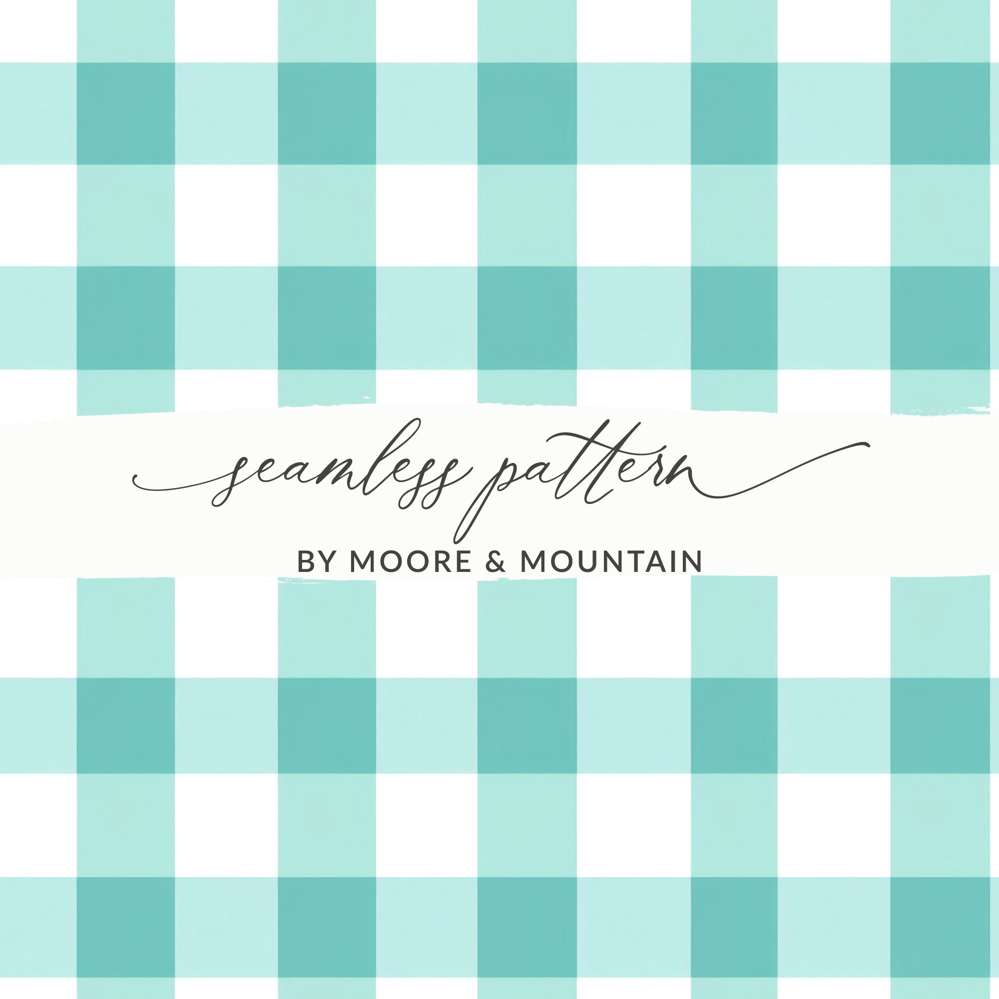 Teal Buffalo Check Seamless Pattern Commercial Use, Gingham Digital Paper, Plaid PNG, Checkered Background