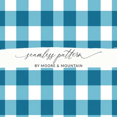 Teal Buffalo Check Seamless Pattern, Gingham Digital Paper, Commercial Use, Checkered Background, Vibrant Plaid PNG