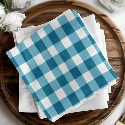 Teal Buffalo Check Seamless Pattern, Gingham Digital Paper, Commercial Use, Checkered Background, Vibrant Plaid PNG