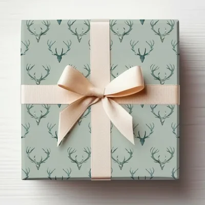 Teal Deer Antler Pattern Repeated Background Image Digital