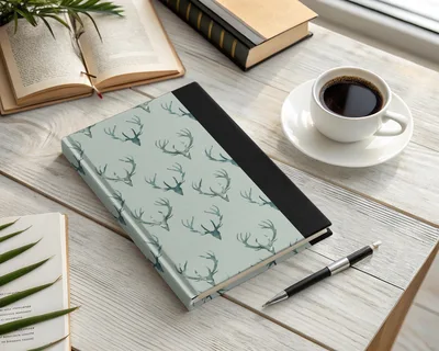 Teal Deer Antler Pattern Repeated Background Image Digital