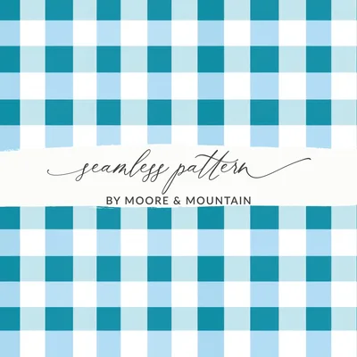Teal Gingham Seamless Pattern, Buffalo Check Commercial Use, Checkered High Resolution, Spring Gingham Digital Paper Bundle