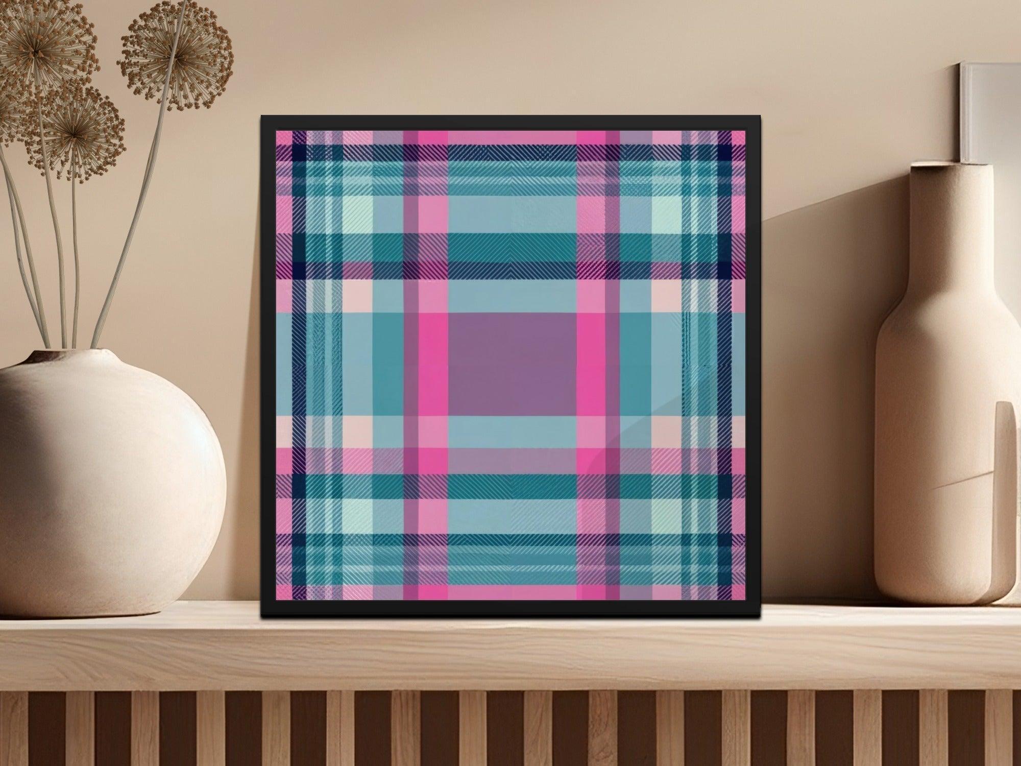 Teal Pink Plaid Digital Paper, Seamless Tartan Pattern, Commercial Use, Fabric Design, Scrapbook Paper, Digital Backgrounds