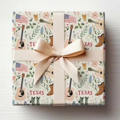 Texas Digital Paper, Seamless Country Western Pattern, Rustic Boots Guitar Flag, Floral Bluebonnets Background, Patriotic Digital Download