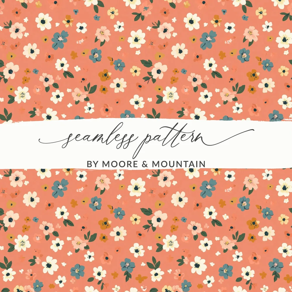 Tiny Ditsy Flower Backgrounds Seamless Pattern Digital