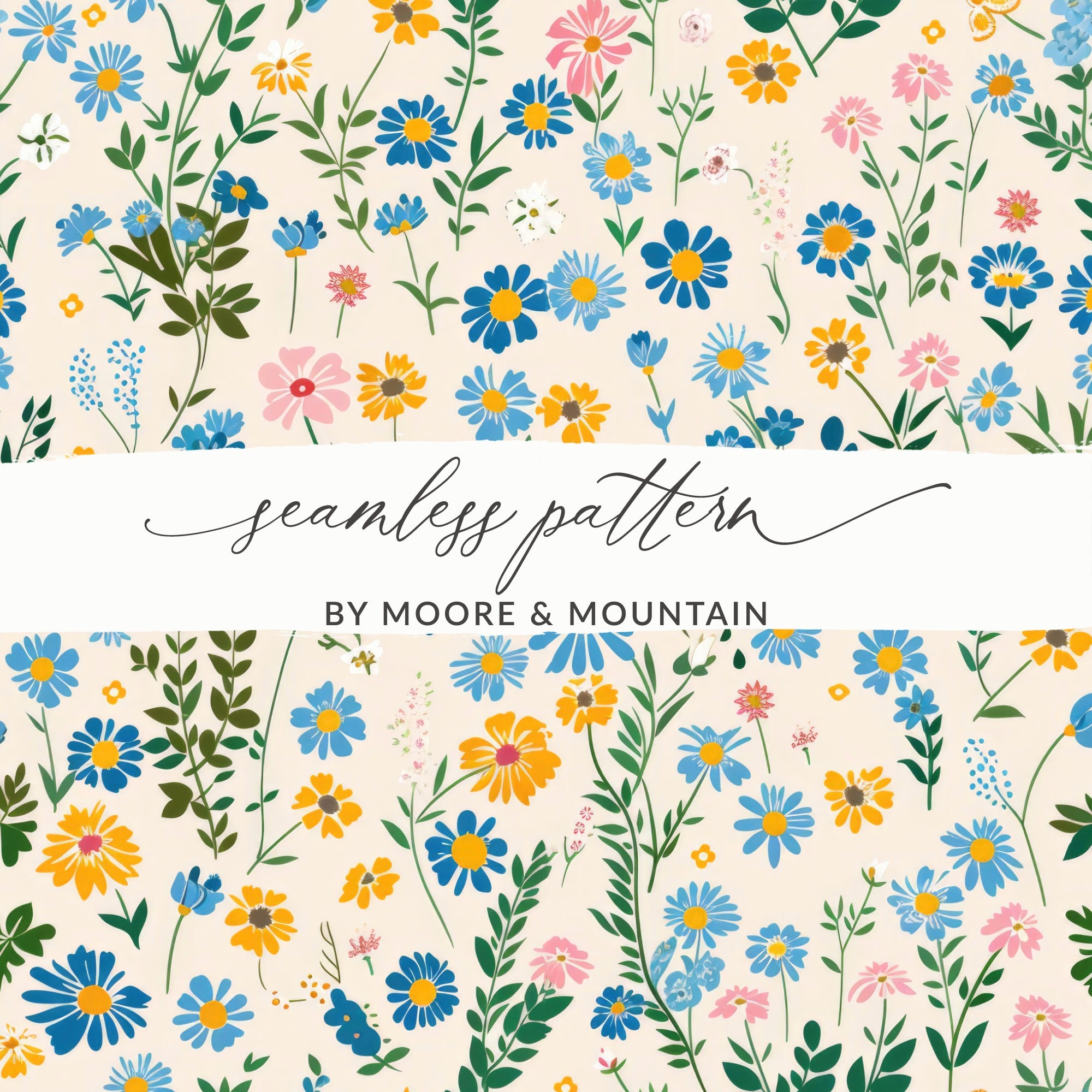 Tiny Seamless Wildflower Field Spring Wildflowers Pattern For Commercial Use