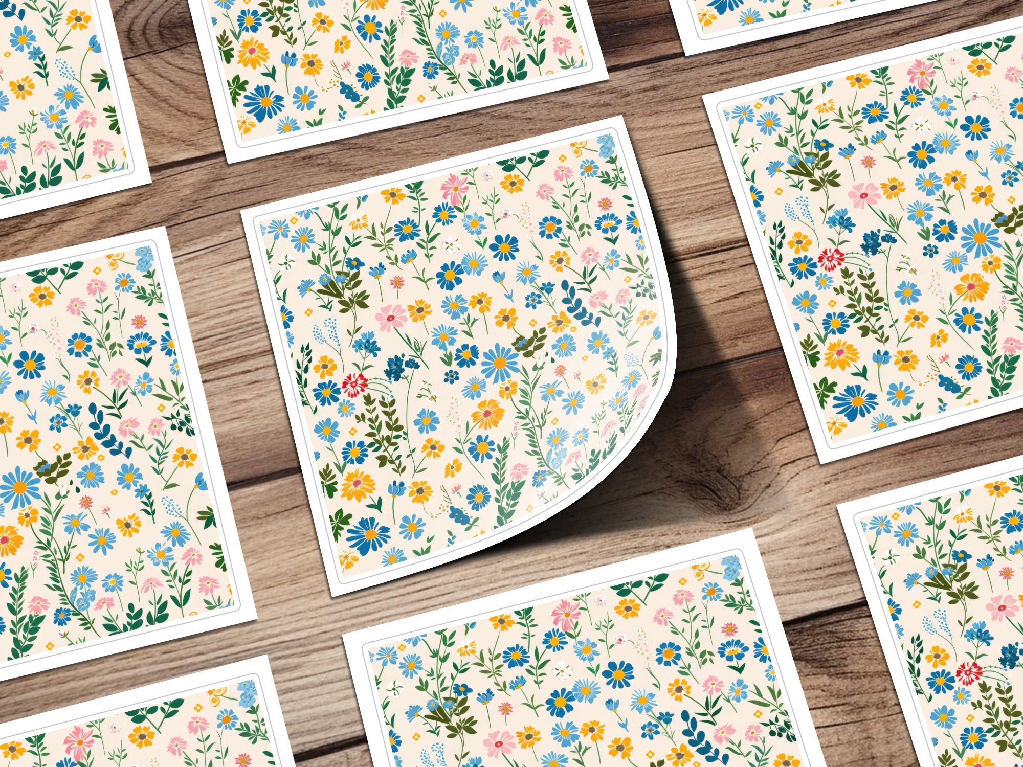 Tiny Seamless Wildflower Field Spring Wildflowers Pattern For Commercial Use