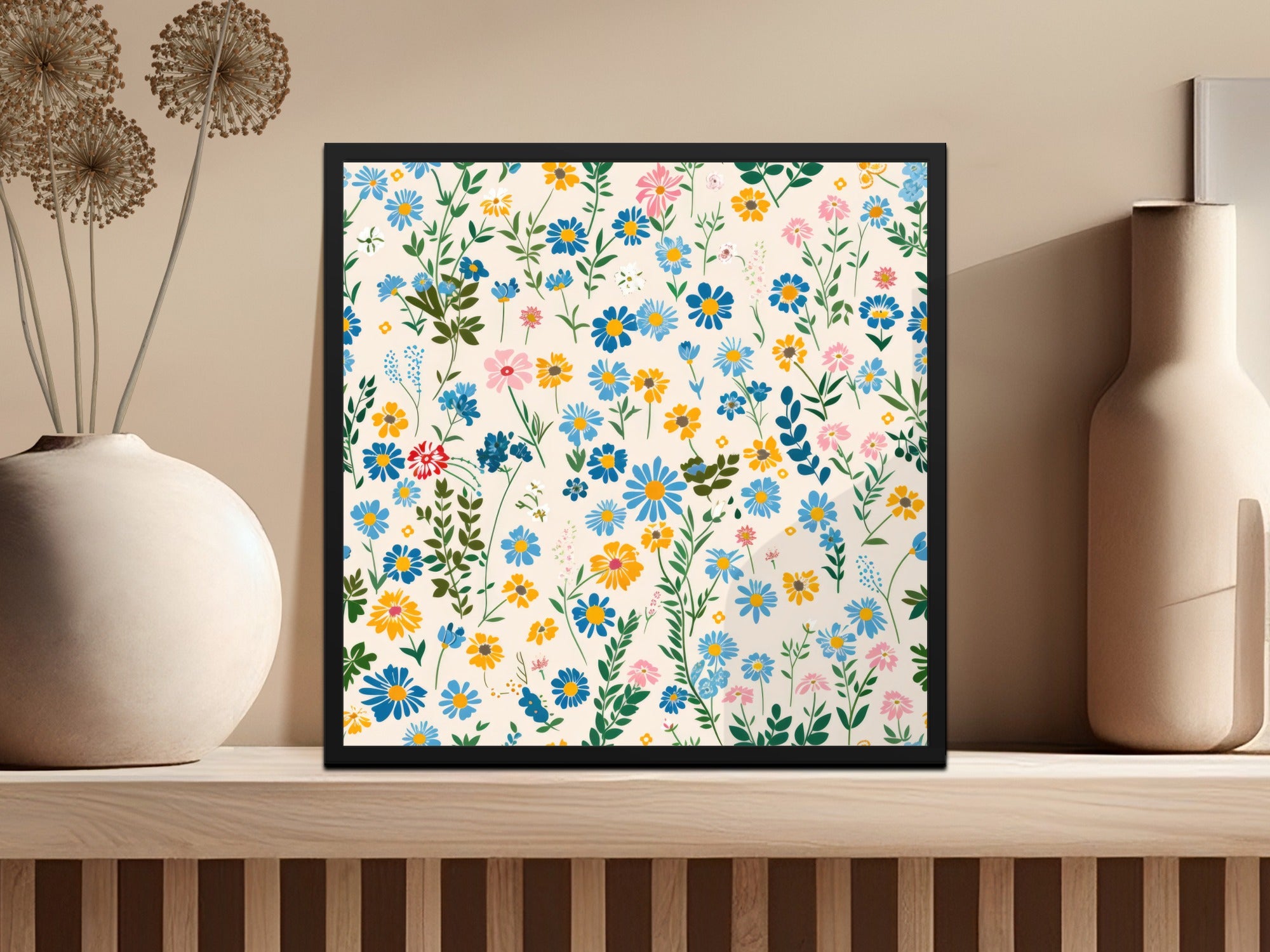 Tiny Seamless Wildflower Field Spring Wildflowers Pattern For Commercial Use