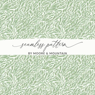 Tonal Green Abstract Print Inspired from Stylized Foliage