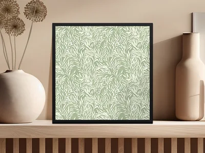 Tonal Green Abstract Print Organic Leaf Seamless Pattern