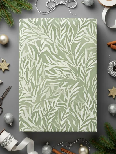 Tonal Green Abstract Print Organic Leaf Seamless Pattern