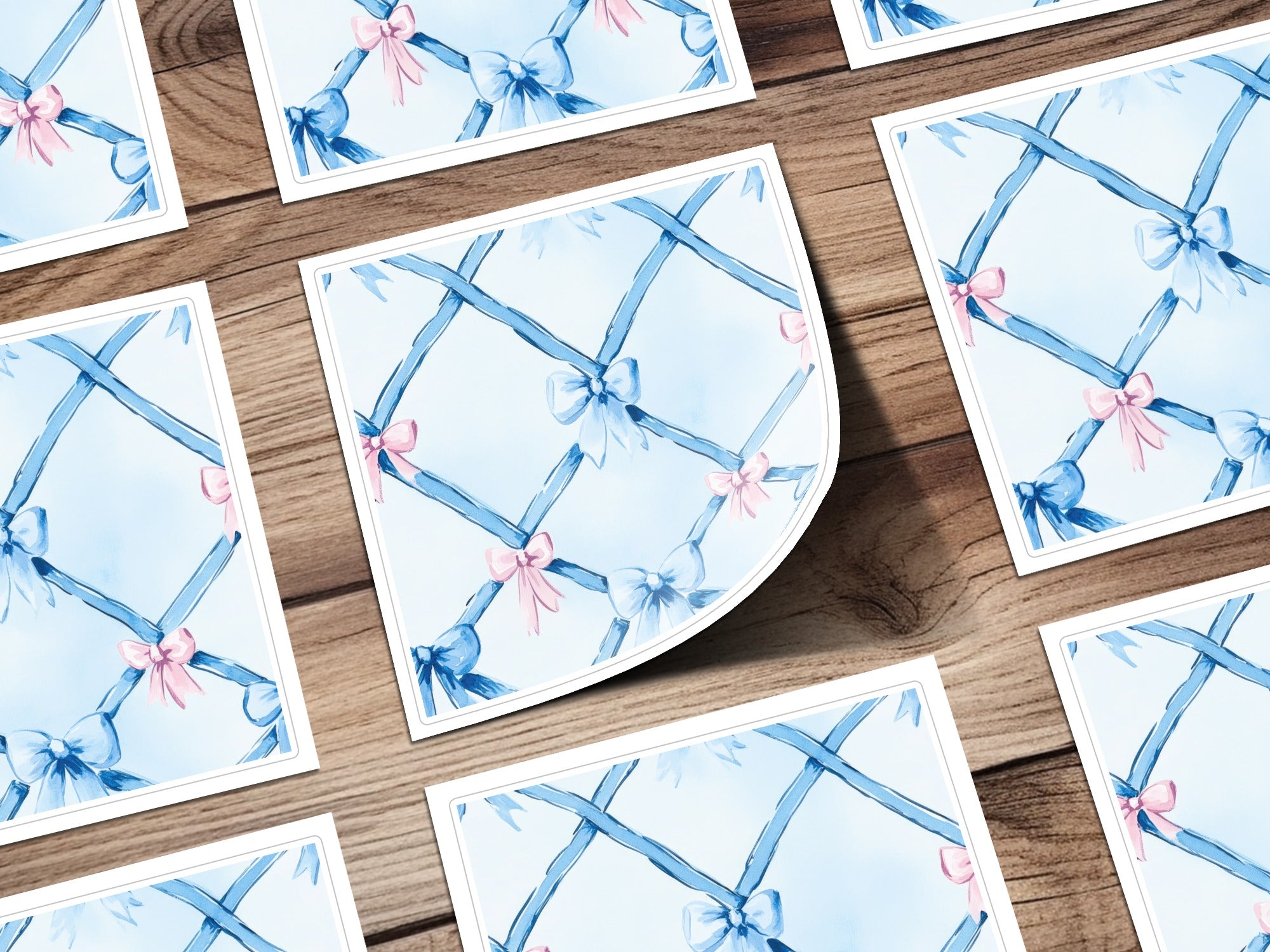 Trellis Ribbon Bow Pattern Seamless Grandmillenial Digital