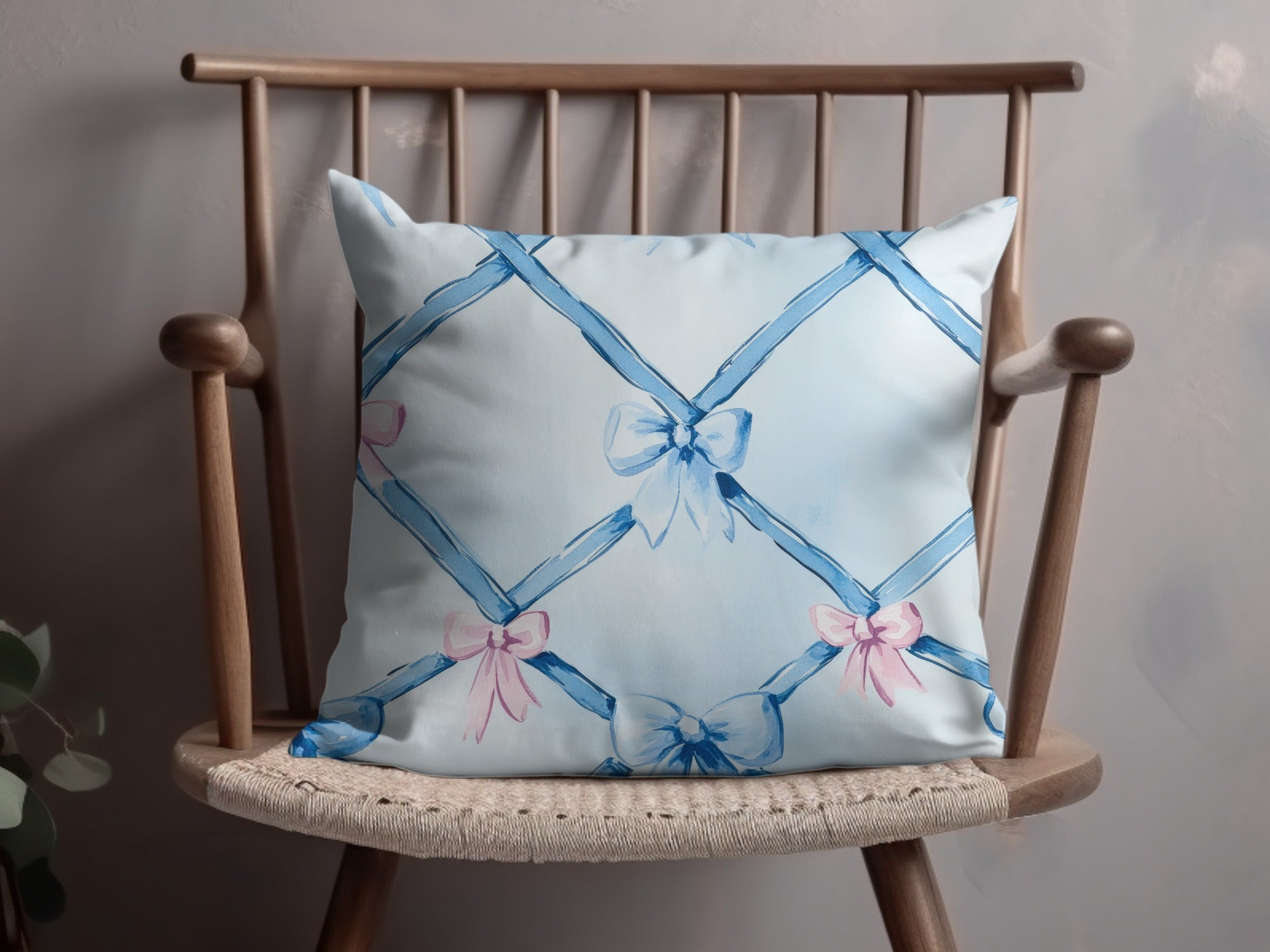 Trellis Ribbon Bow Pattern Seamless Grandmillenial Digital