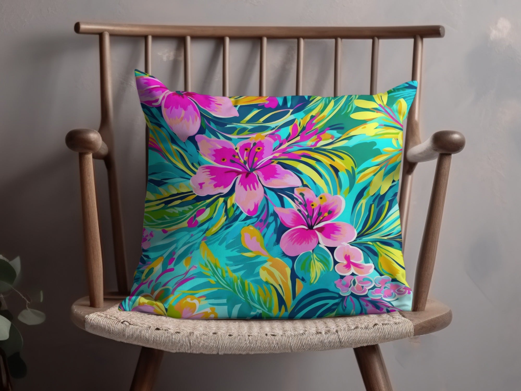 Preppy Tropical Flora Pattern Seamless Beachy Background