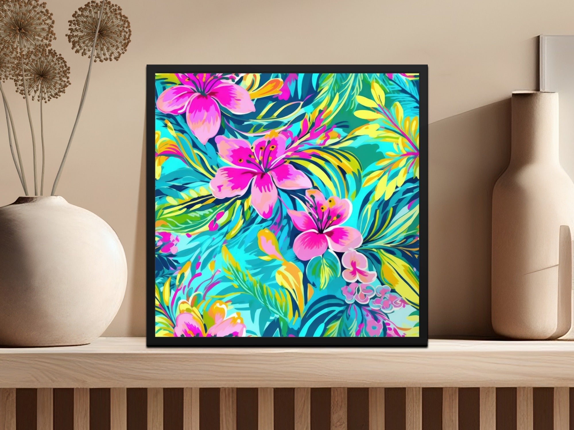 Preppy Tropical Flora Pattern Seamless Beachy Background