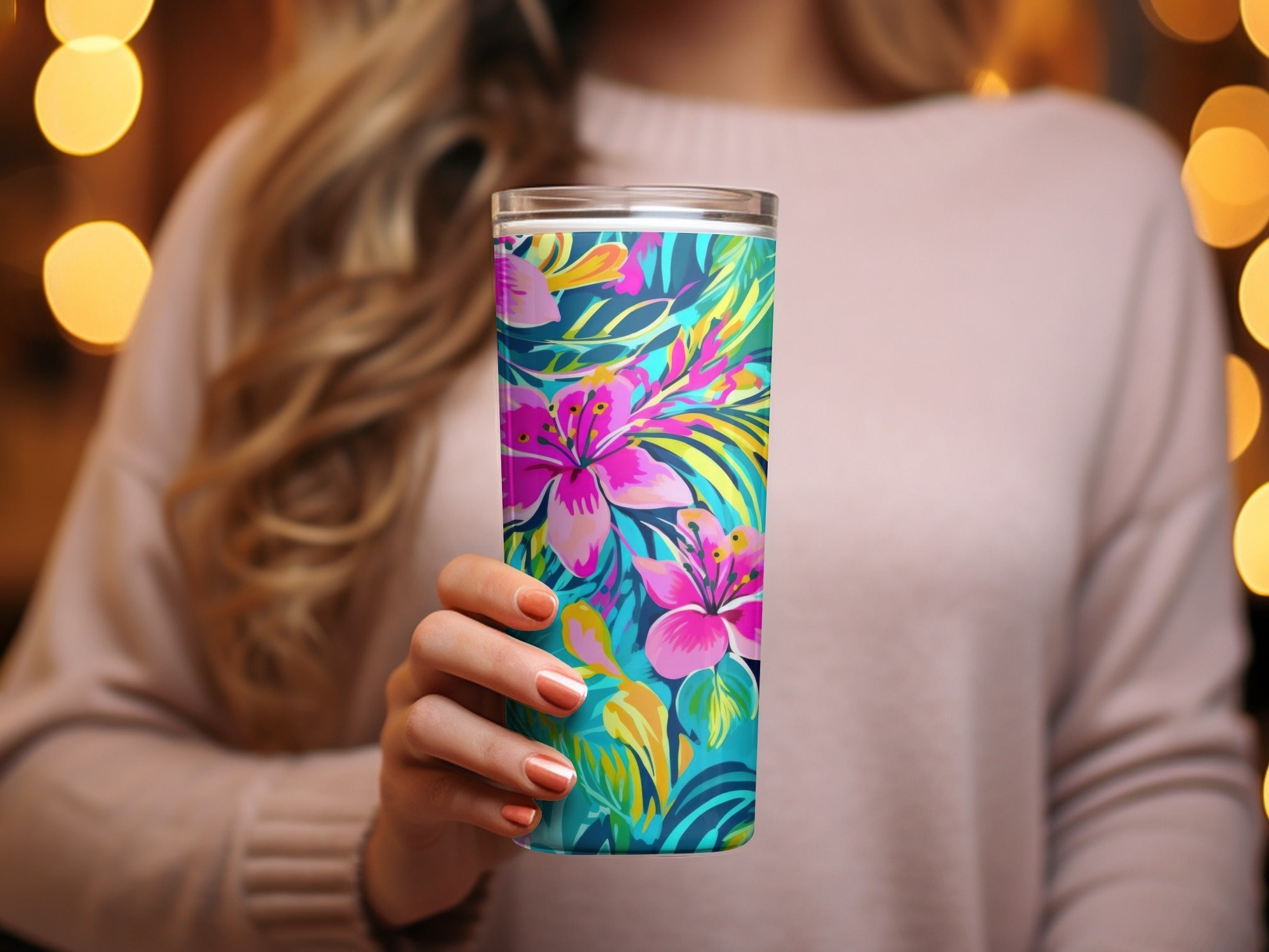 Preppy Tropical Flora Pattern Seamless Beachy Background