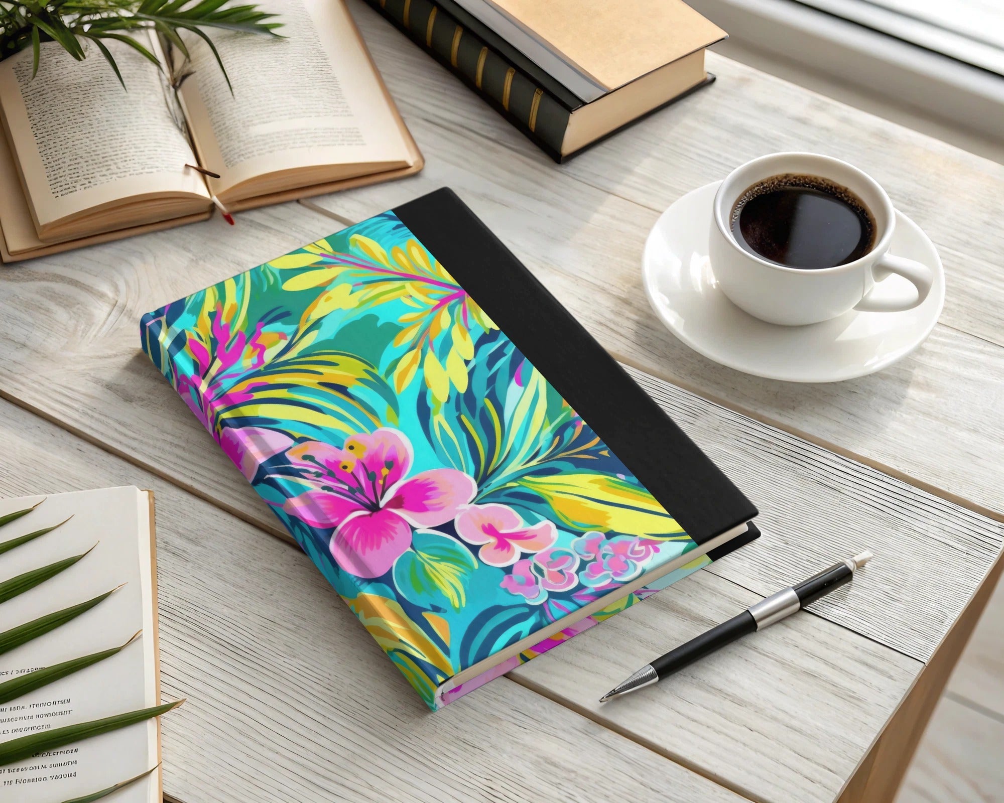 Preppy Tropical Flora Pattern Seamless Beachy Background
