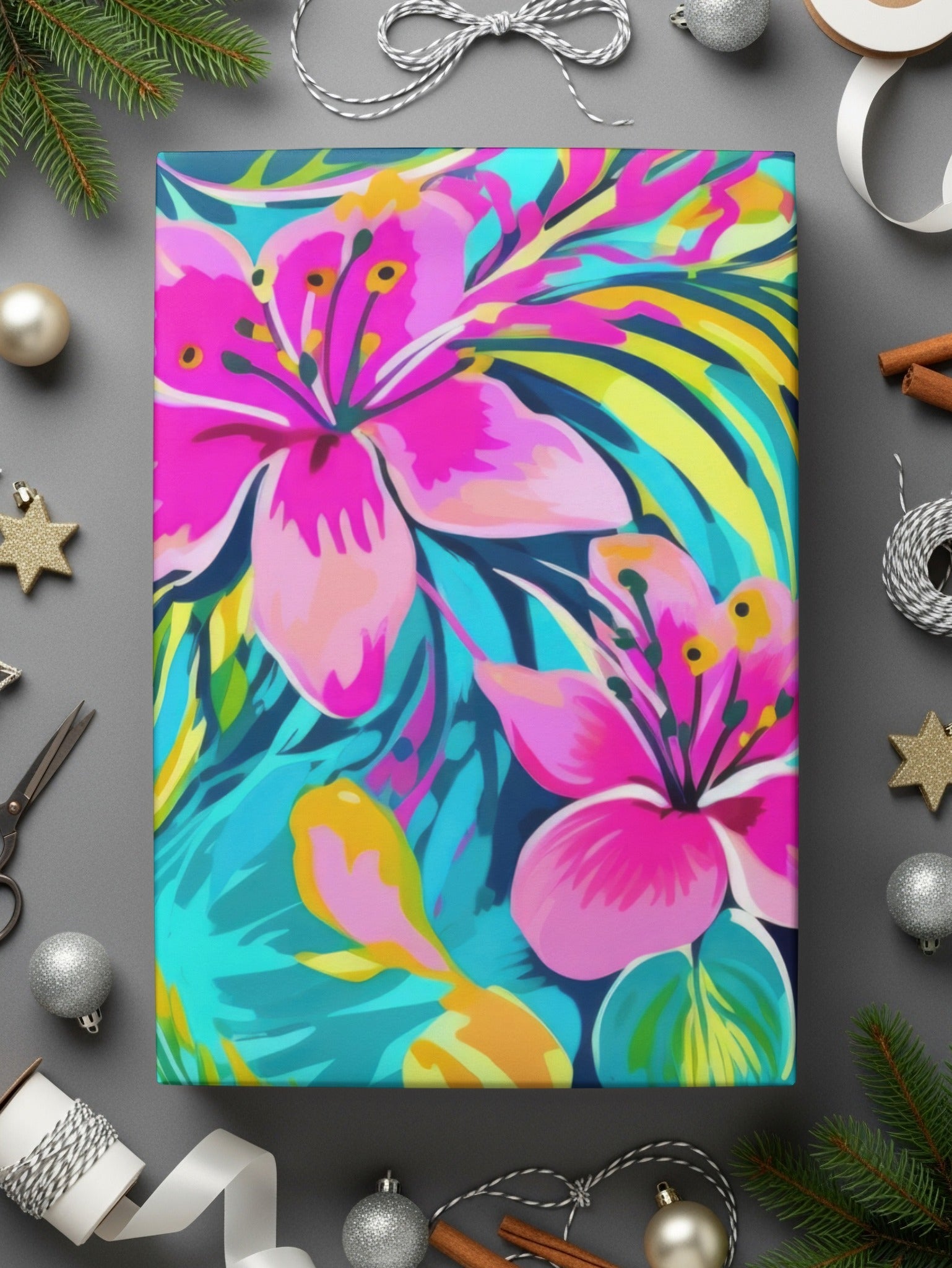 Preppy Tropical Flora Pattern Seamless Beachy Background