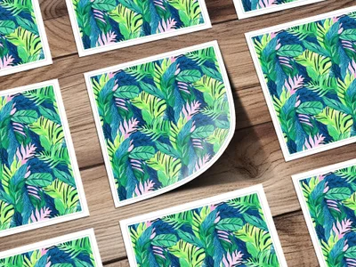Tropical Leaves Pattern, Digital Seamless Design, Jungle Botanical Print, Greenery Image Download, Two Scale JPEG Files, 12x12 Inches