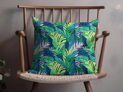 Tropical Leaves Pattern, Digital Seamless Design, Jungle Botanical Print, Greenery Image Download, Two Scale JPEG Files, 12x12 Inches