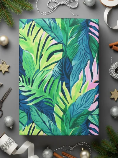 Tropical Leaves Pattern, Digital Seamless Design, Jungle Botanical Print, Greenery Image Download, Two Scale JPEG Files, 12x12 Inches