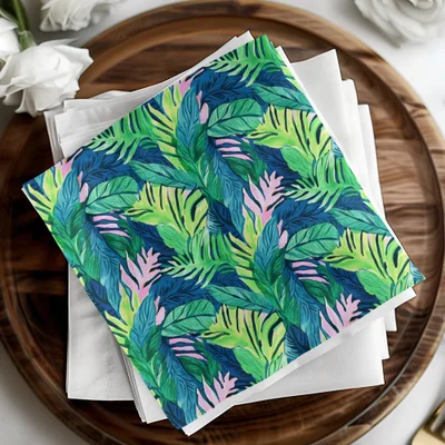 Tropical Leaves Pattern, Digital Seamless Design, Jungle Botanical Print, Greenery Image Download, Two Scale JPEG Files, 12x12 Inches