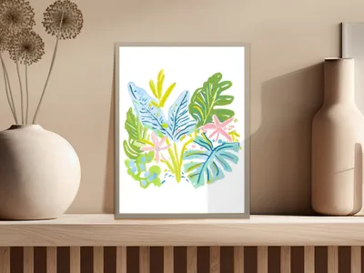 Tropical Leaves PNG SVG Sublimation File | Vibrant Botanical Digital Art Print | Summer Floral Graphic Clipart SVG