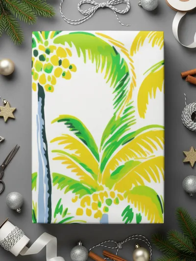 Tropical Palm Tree Pattern Digital Paper, Summer Vibe Seamless Backgrounds, Island Life Repeat Pattern Digital Download