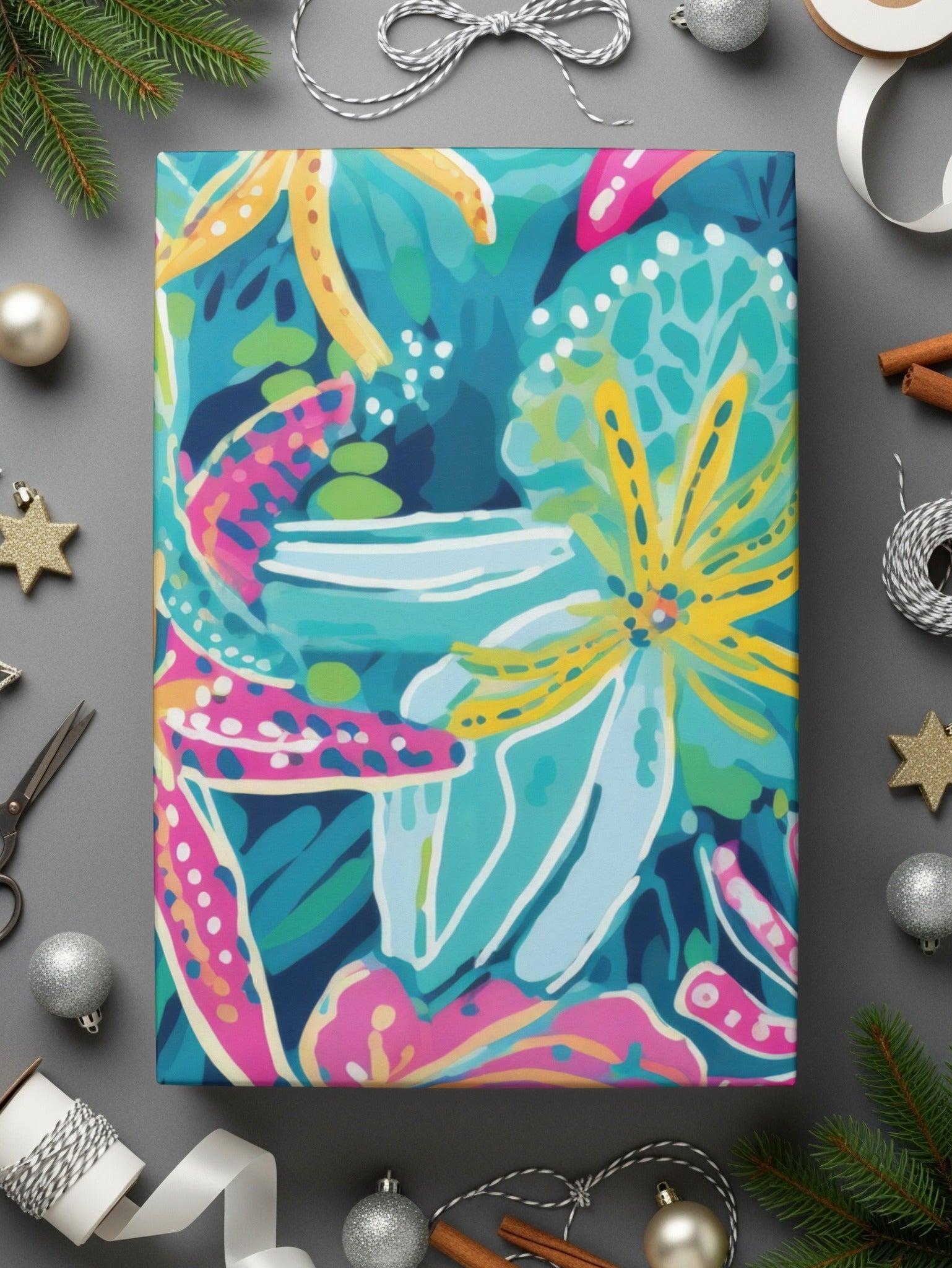 Tropical Starfish Digital Seamless Pattern, Vibrant Ocean Print, Bright Summer Texture, Digital Paper for Fabric, 12x12 JPEG File