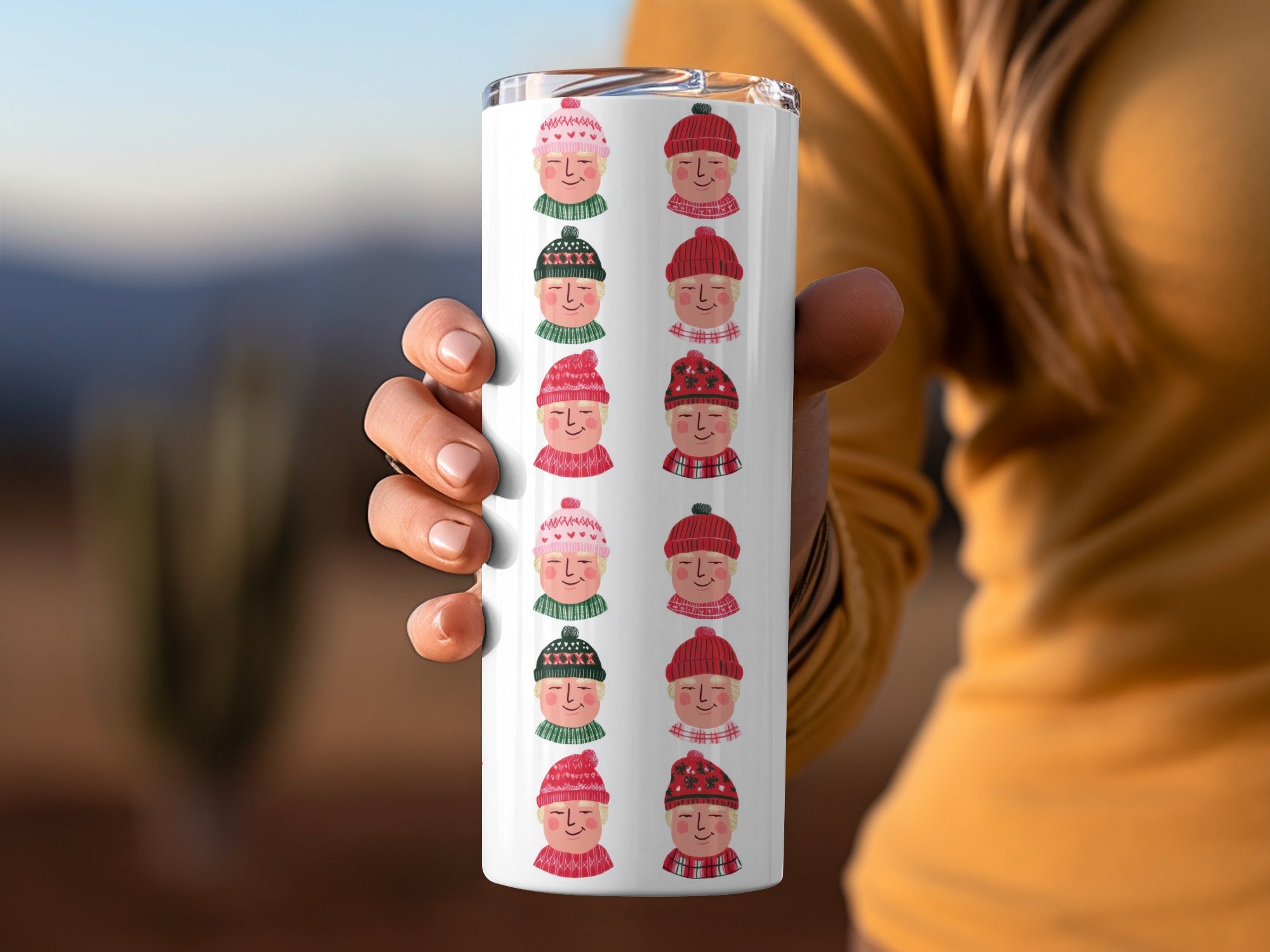 Trump Holiday Hats And Scarves Repeat Pattern Digital