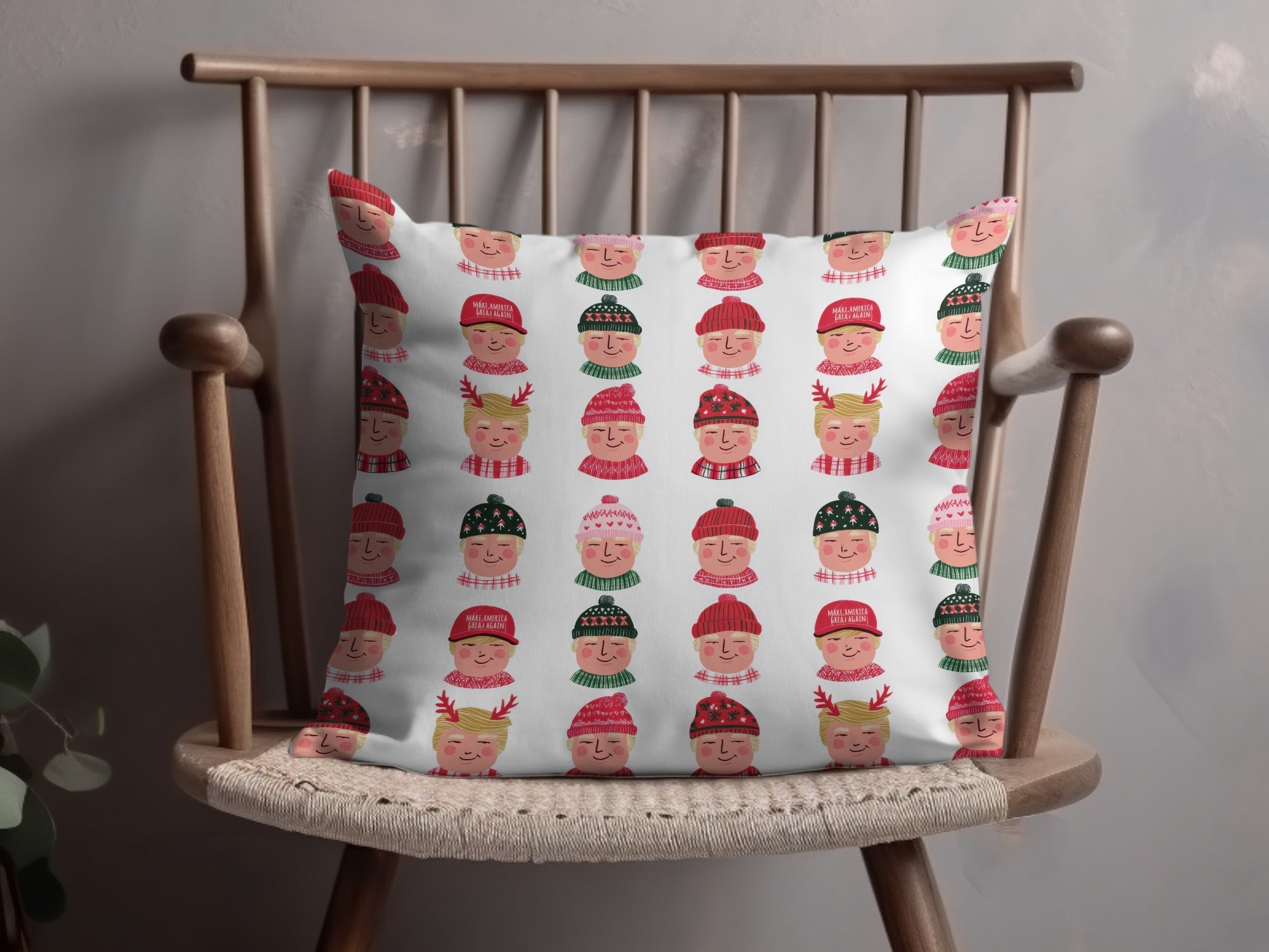 Trump Holiday Hats And Scarves Repeat Pattern Digital