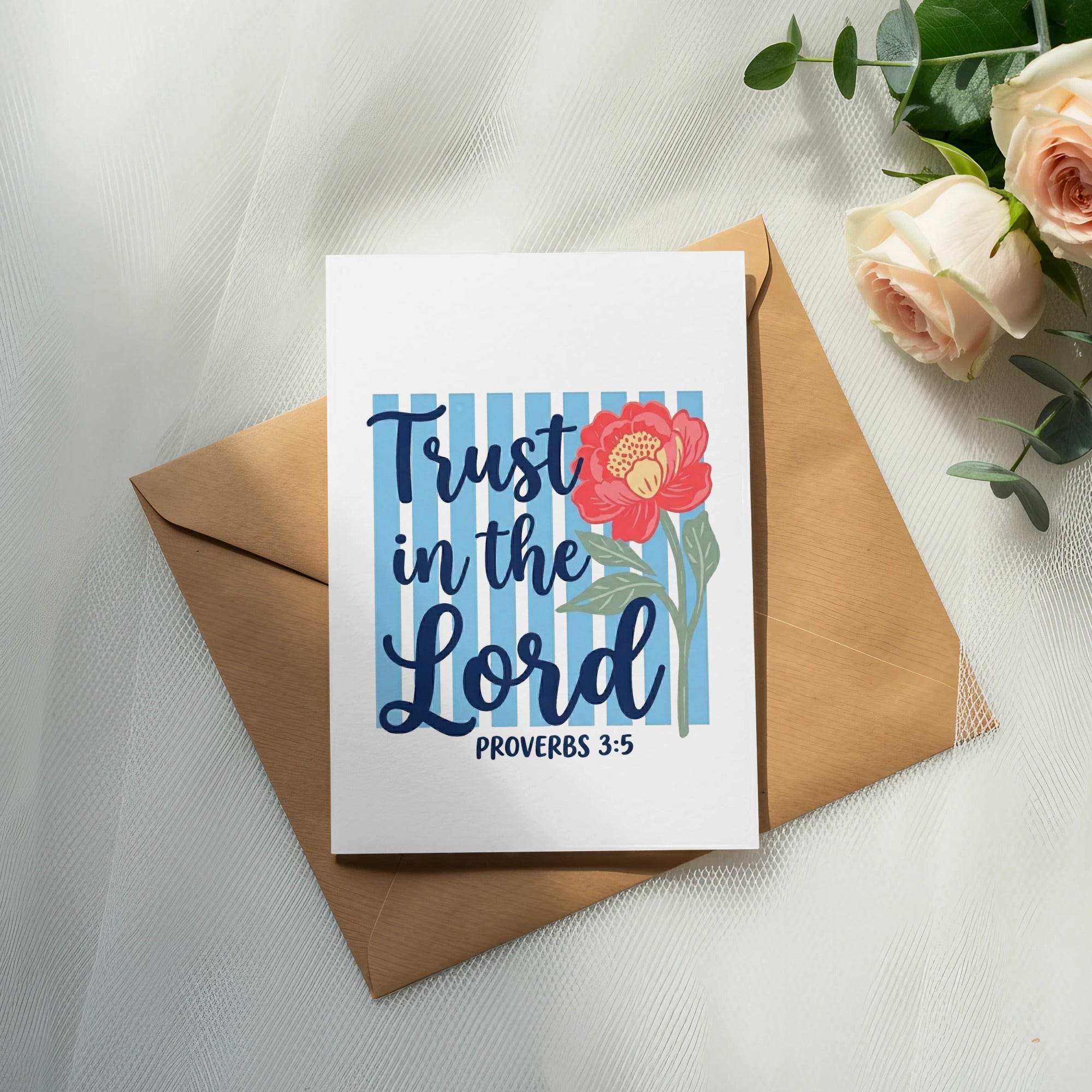 Trust in the Lord Proverbs 3 5 Christian T Shirt Digital Design, Faith Bible Verse Floral Inspirational Tee, Scripture PNG
