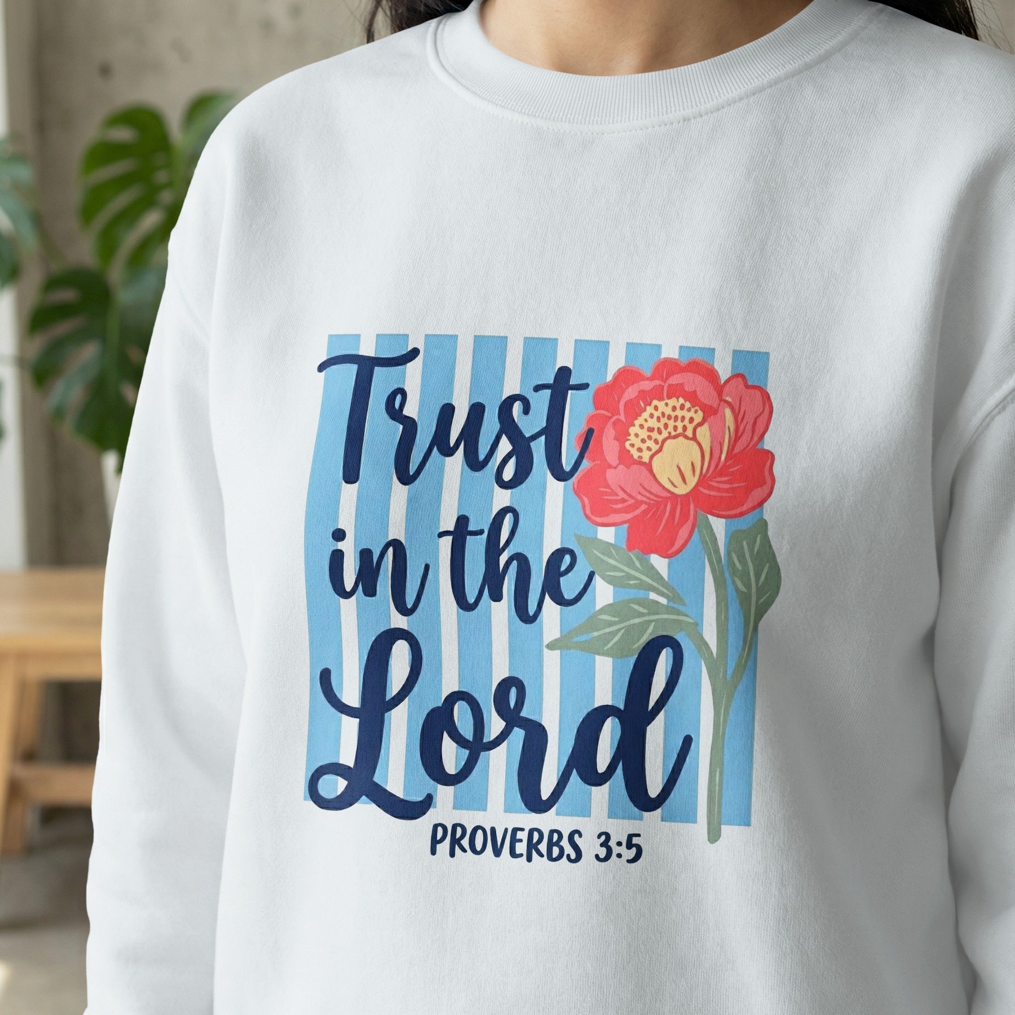 Trust in the Lord Proverbs 3 5 Christian T Shirt Digital Design, Faith Bible Verse Floral Inspirational Tee, Scripture PNG