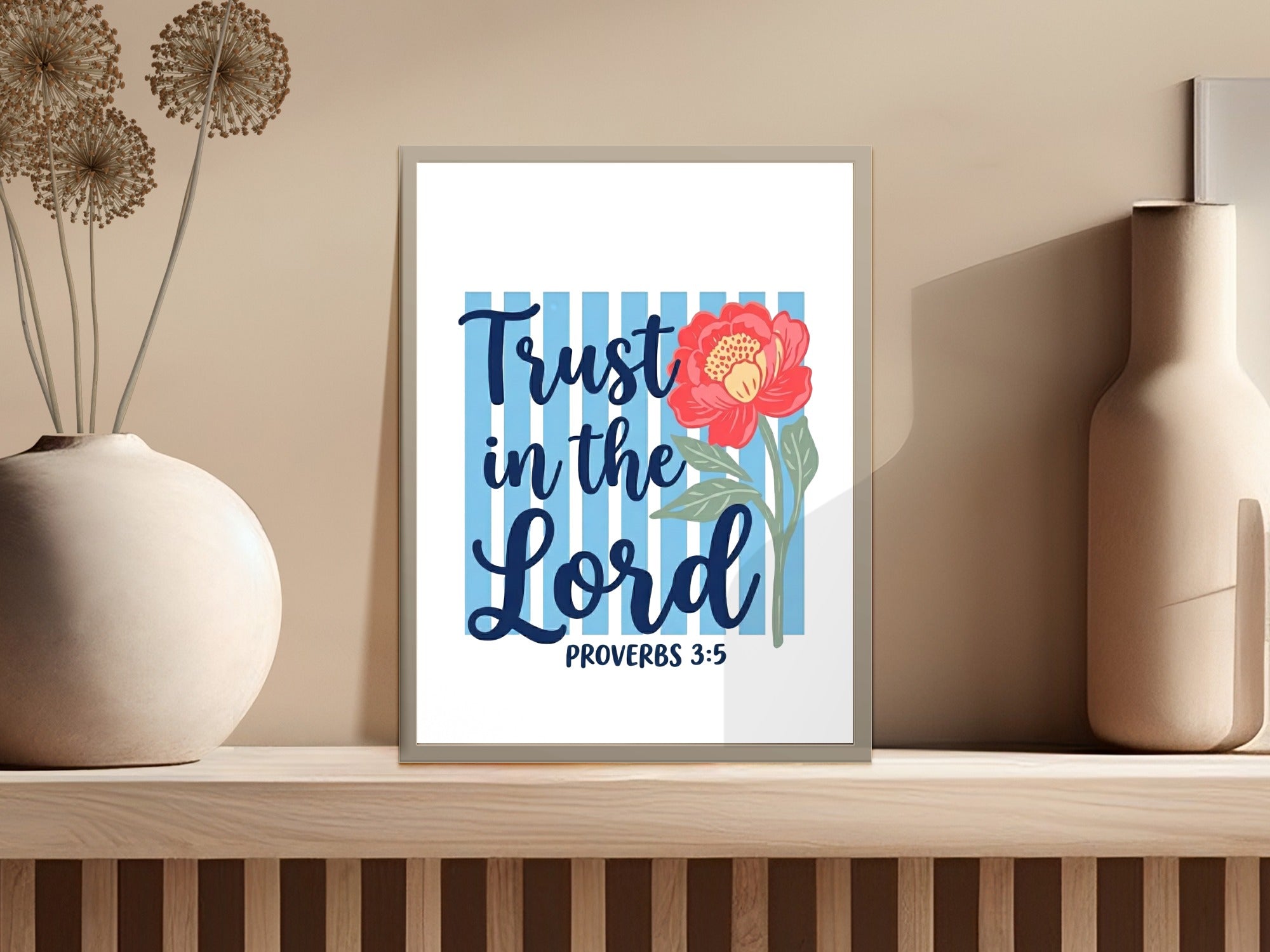 Trust in the Lord Proverbs 3 5 Christian T Shirt Digital Design, Faith Bible Verse Floral Inspirational Tee, Scripture PNG