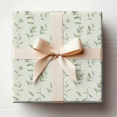Two Tone Green Leafy Line Art Organic Vine Repeat Pattern