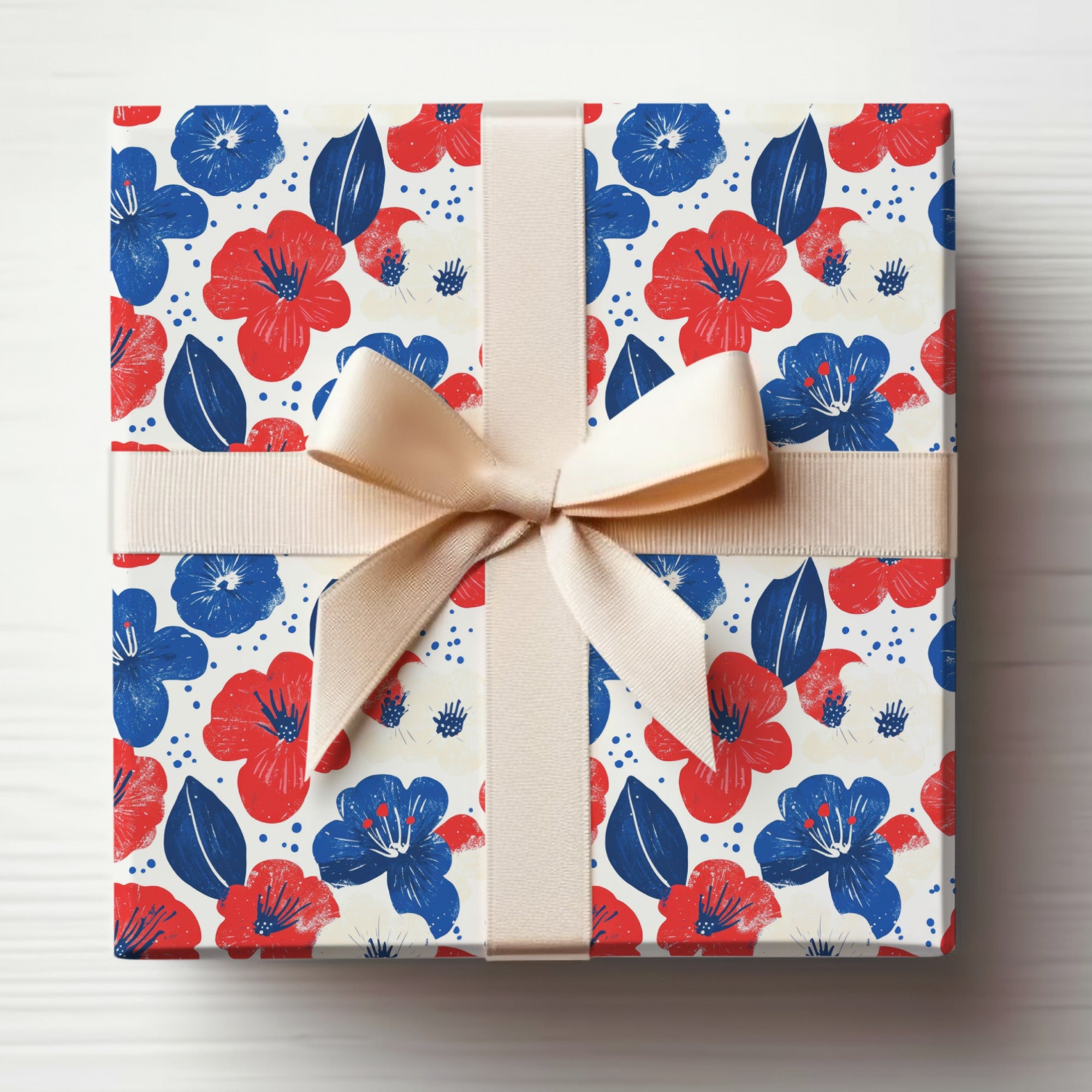 USA Floral Seamless Pattern, Patriotic Digital Paper, 4th of July Fabric Design, Red White and Blue Floral Background, Patriotic Pattern