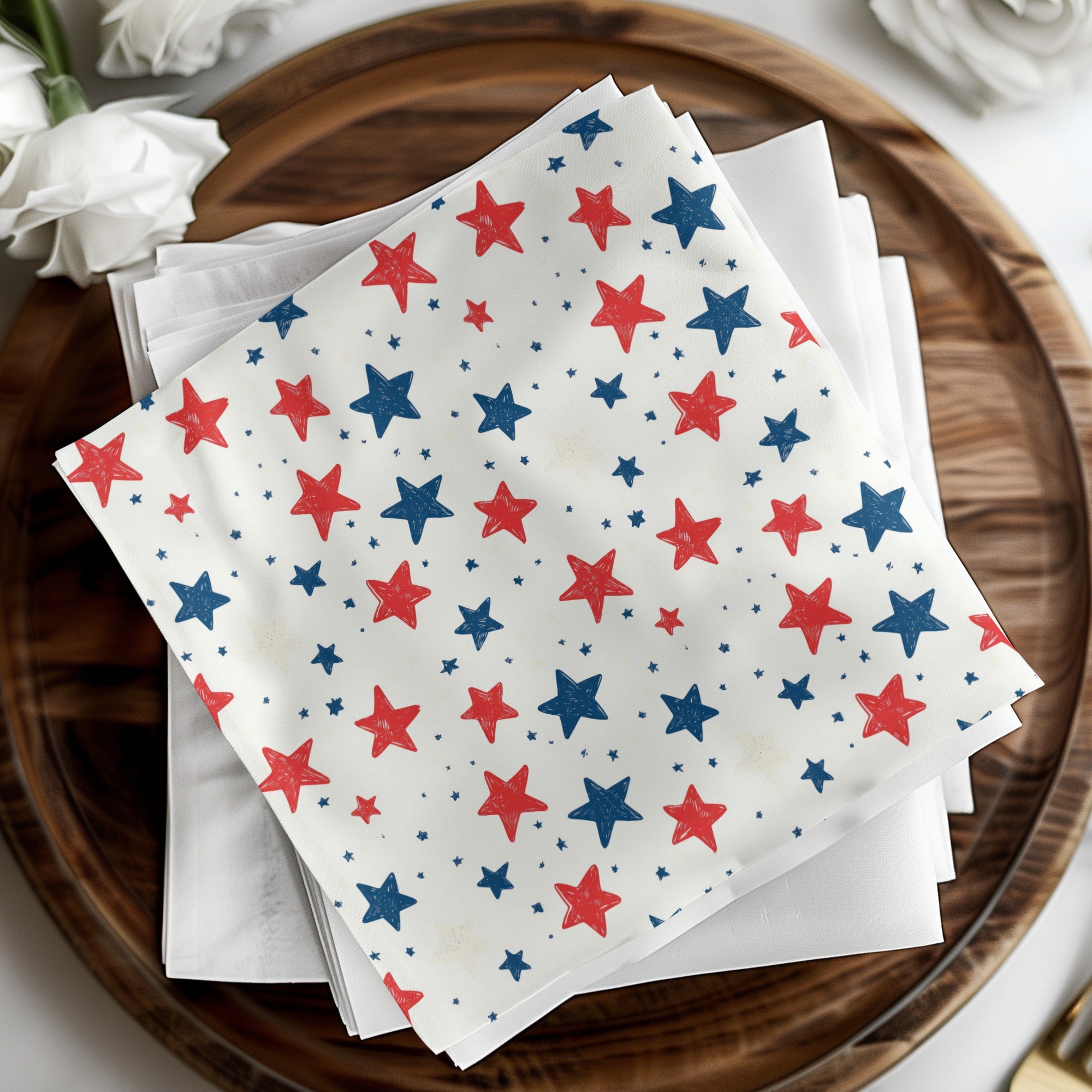 USA Seamless Pattern, July 4th Digital Paper, Patriotic Stars, Red White Blue, Scrapbooking Paper, Fabric Design, 4th of July