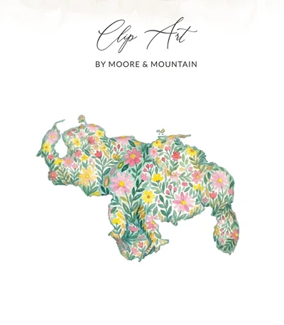 Venezuela Floral Map Digital Art Print, Watercolor Botanical Country Outline Wall Art, Unique Travel Gift for Her, Instant Download File