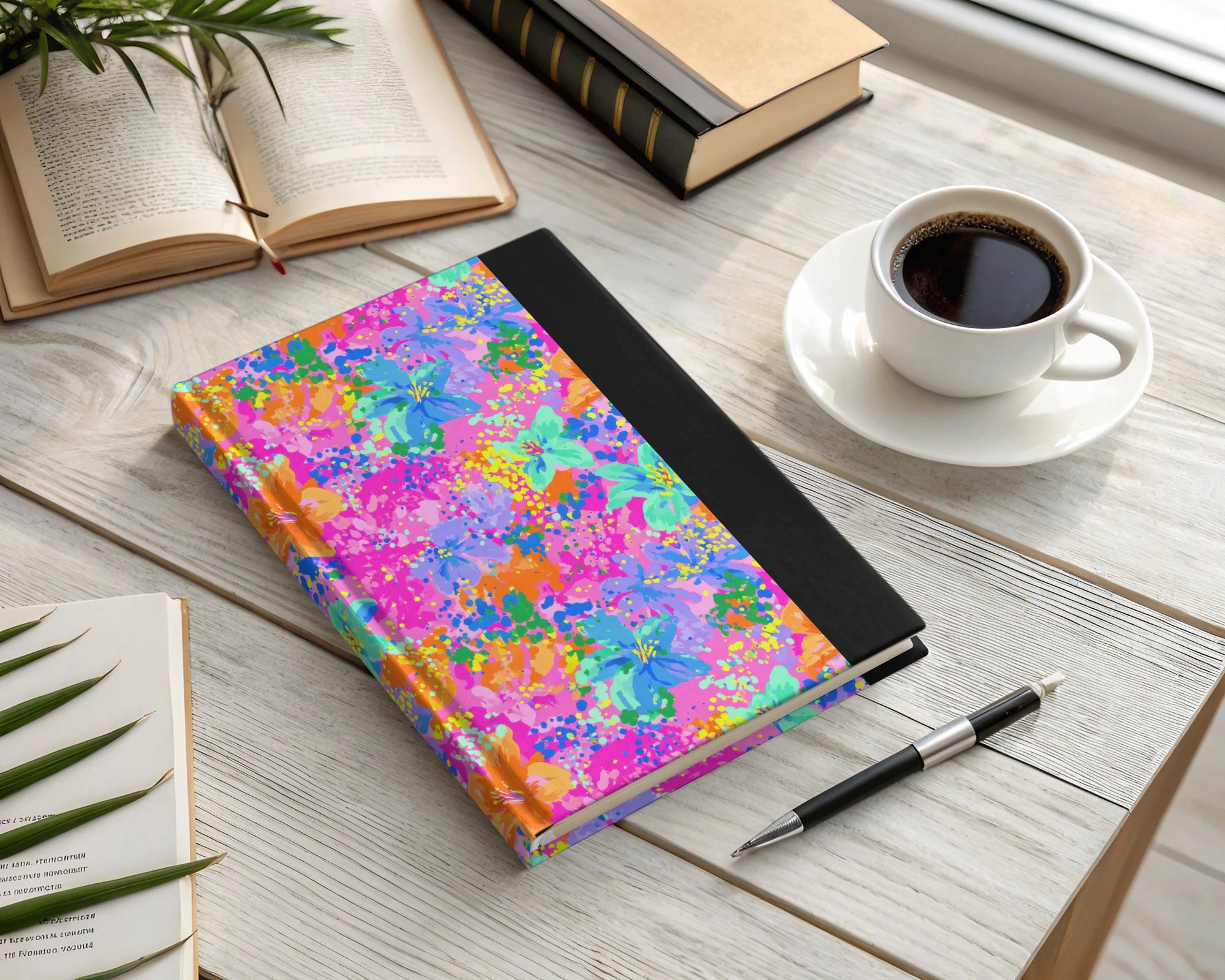 Vibrant Abstract Floral Seamless Pattern Digital Paper, Hot Pink Summer Bloom Splash Art Background, Maximalist Flower Design
