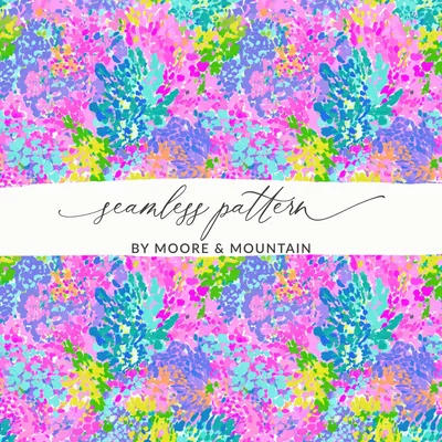 Vibrant Abstract Seamless Pattern Digital Paper, Bright Colorful Repeat Design, Energetic Fabric Print, Y2K Inspired Digital Download
